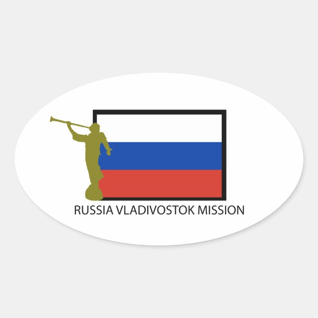 RUSSIA VLADIVOSTOK MISSION LDS CTR OVAL STICKER (Front)
