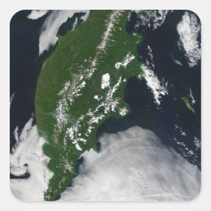 Russia�s Kamchatka Peninsula Square Sticker