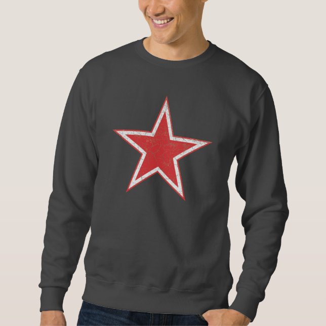 RUSSIAN AIR FORCE RED STAR WWII ROUNDEL RUSTIC SWEATSHIRT (Front)