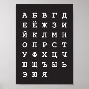 russian alphabet poster