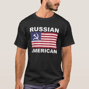 Russian American Flag Russia America Pride T-Shirt