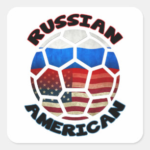 Russian American Soccer Ball Stickers