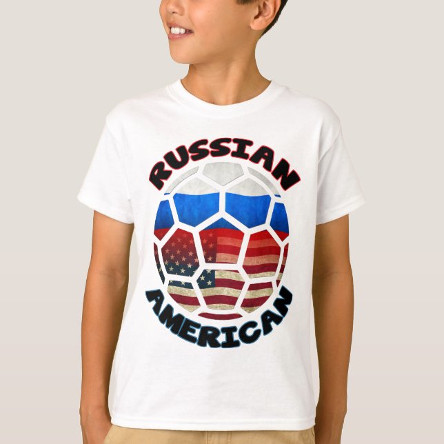 Russian American Soccer Ball T-Shirt (Front)
