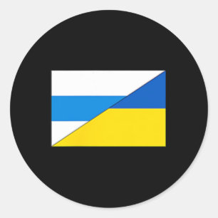 Russian Anti-war Flag Ukraine Flag Net Voyne No To Classic Round Sticker