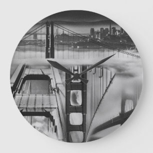 Russian Avant Garde Inspired Golden Gate Bridge Large Clock