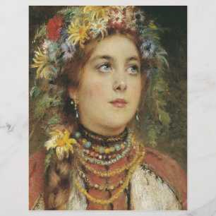 Russian Beauty in Summer Garland Scrapbook Paper