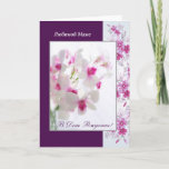 Russian Birthday Card for Mum with white orchids<br><div class="desc">Beautiful white Orchids for Dearest Mother - Russian Birthday card. Text in front of the card says: Dearest Mum. Happy Birthday!</div>