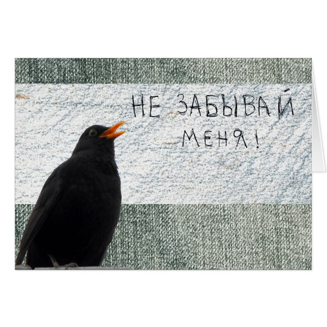 Russian Blackbird Do Not Forget Me card (Front Horizontal)