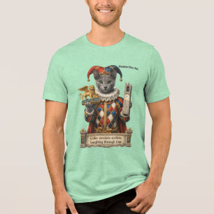 Russian Blue Arlequin Cat Tri-Blend Shirt