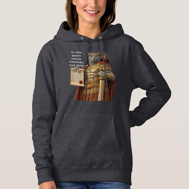 Russian Blue Caesar Cat Hoodie (Front)