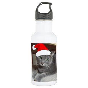 Russian Blue Cat Christmas 532 Ml Water Bottle
