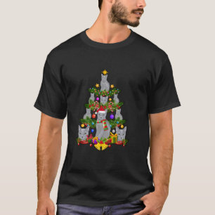 Russian Blue Cat Christmas Tree Russian Blue Cat X T-Shirt