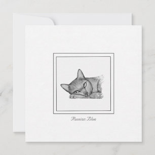 Russian Blue Cat Contemporary Drawing Card
