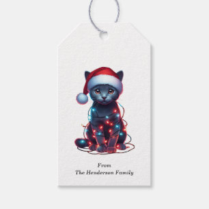 Russian Blue Cat Gift Tags