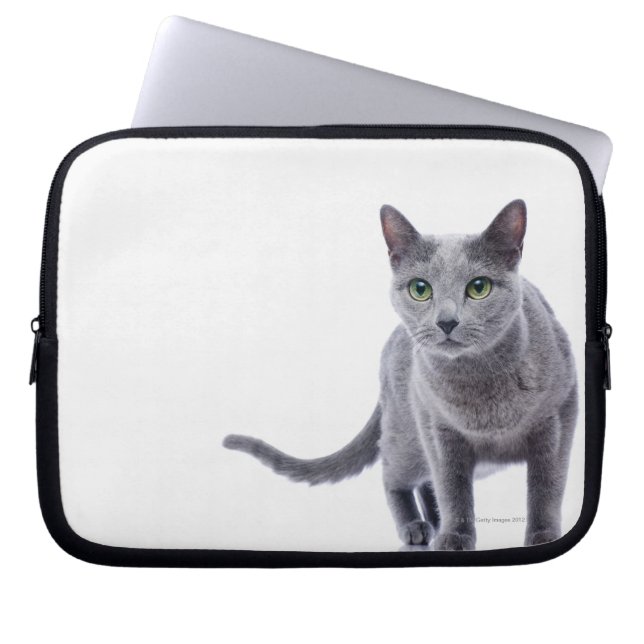 Russian Blue Cat Laptop Sleeve (Front)