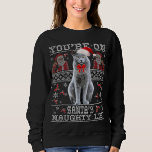 Russian Blue Cat Lover Xmas Ugly Sweater