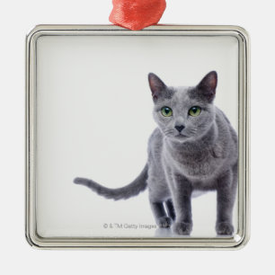 Russian Blue Cat Metal Tree Decoration