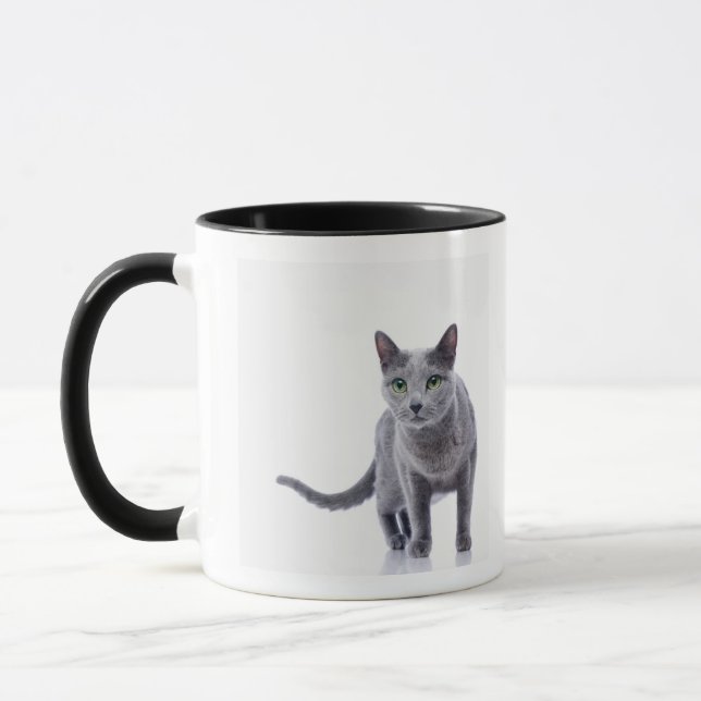 Russian Blue Cat Mug (Left)