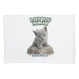 Russian Blue Cat Pillow Cover