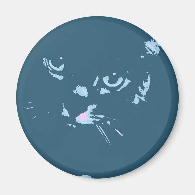 Russian Blue Cat Pop Art Magnet (Front)