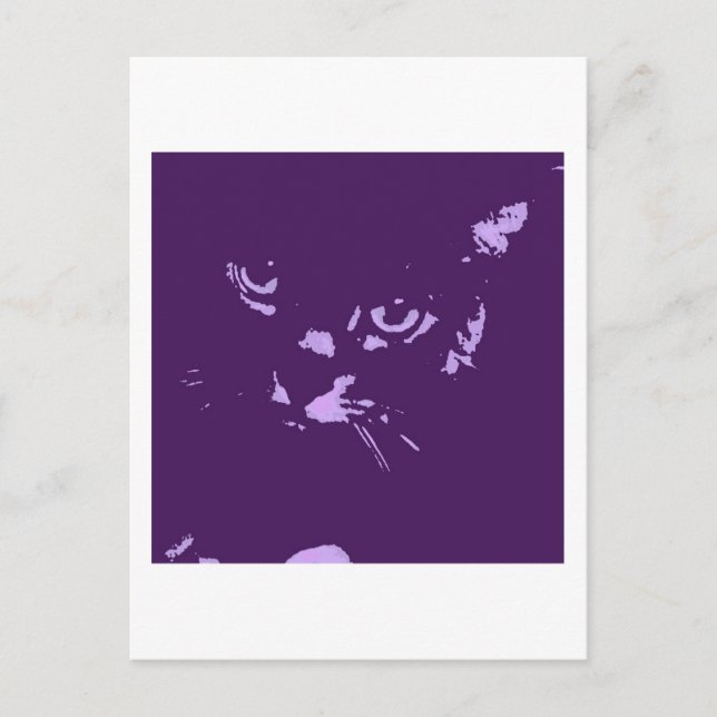 Russian Blue Cat Pop Art Postcard (Front)