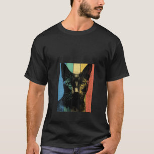 Russian Blue Cat Portrait Vintage Style Mum Dad V T-Shirt