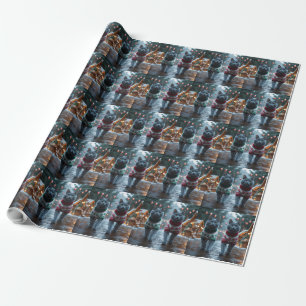 Russian Blue Cats Christmas Snow Holiday  Wrapping Paper