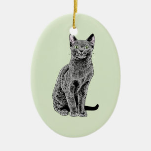 Russian Blue Ceramic Tree Decoration