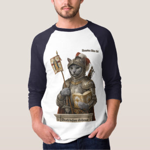 Russian Blue Conquistador Cat – Honor & Legacy T-Shirt