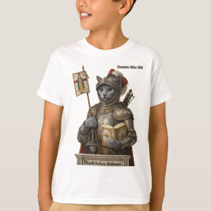 Russian Blue Conquistador Cat – Honour & Legacy T-Shirt