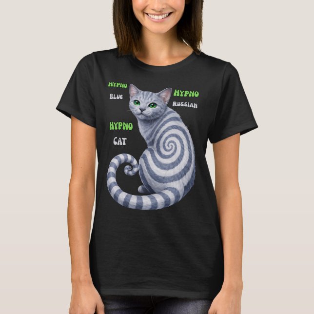 Russian Blue Hypno Cat T-Shirt (Front)