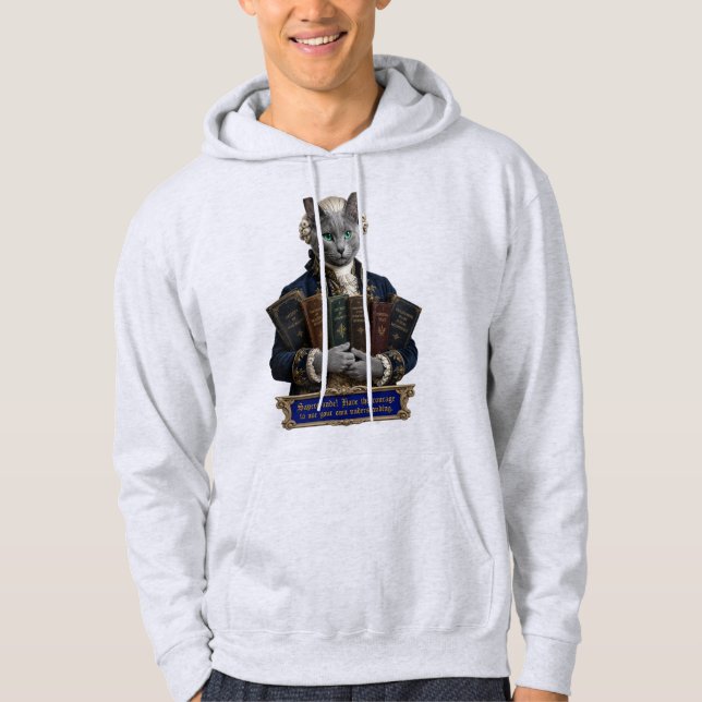 Russian Blue Immanuel Kant Cat Hoodie (Front)
