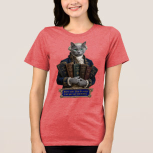Russian Blue Immanuel Kant Cat Tri-Blend Shirt