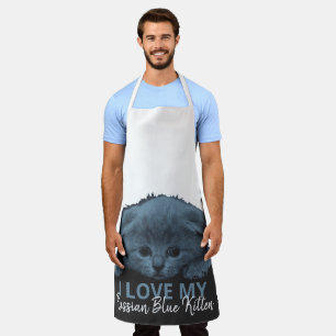 Russian Blue Kitten Apron