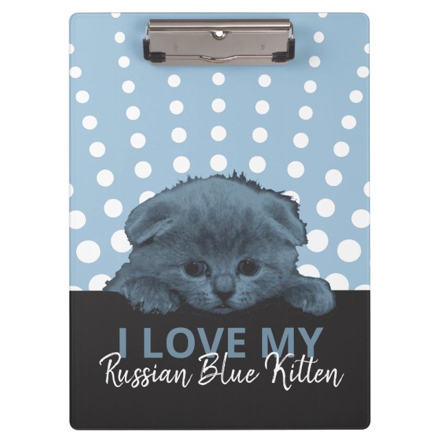 Russian Blue Kitten Clipboard (Front)