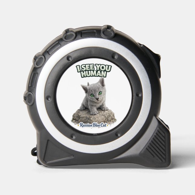 Russian Blue Kitten Tape Measure 1 (Front)