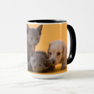 Russian Blue Kittens & Dachshund Puppies Mug
