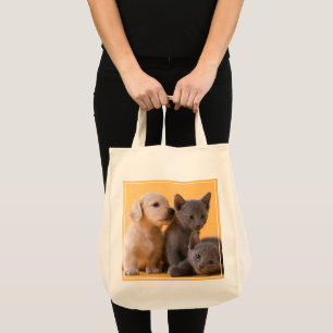 Russian Blue Kittens & Dachshund Puppies Tote Bag
