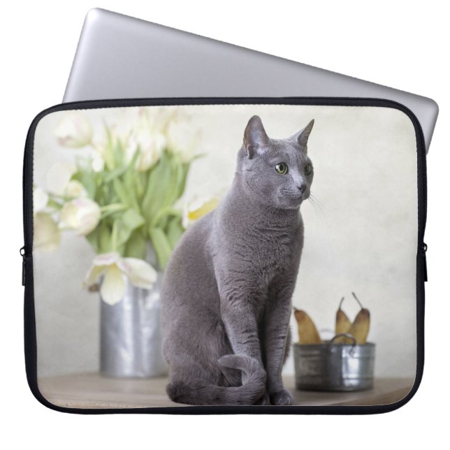 Russian Blue Laptop Sleeve (Front)