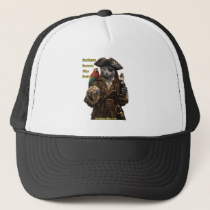 Russian Blue Pirate Cat – Fortune Favors The Bold Trucker Hat