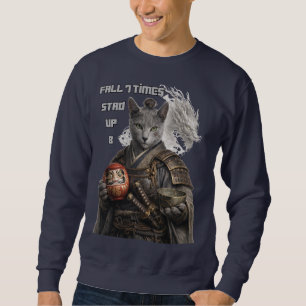 Russian Blue Samurai Cat Sweatshirt