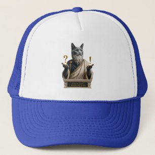Russian Blue Socrates Cat Trucker Hat