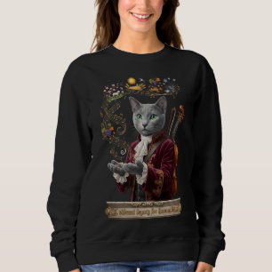 Russian Blue Vivaldi Cat: A Vibrant Legacy Sweatshirt