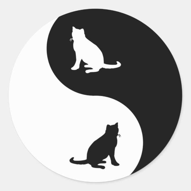 Russian Blue Yin Yang Classic Round Sticker (Front)
