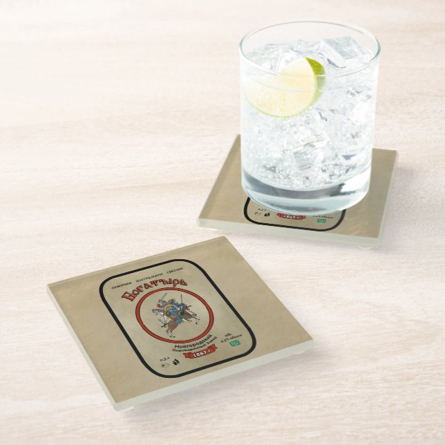 Russian Bogatyr Beer Glass Coaster (Angled)
