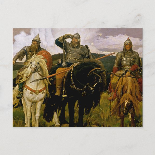 “Russian Bogatyrs” by Victor Vasnetsov Postcard (Front)