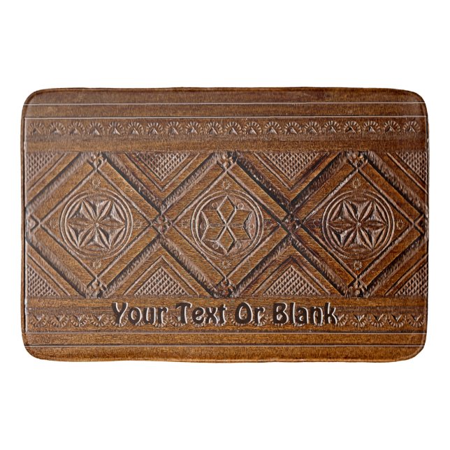 Russian Carved Wood Box Bath Mat (Front)