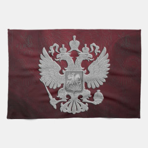 Russian coat of arms double eagle tea towel