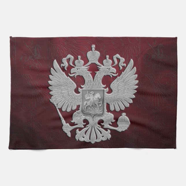 Russian coat of arms double eagle tea towel (Horizontal)