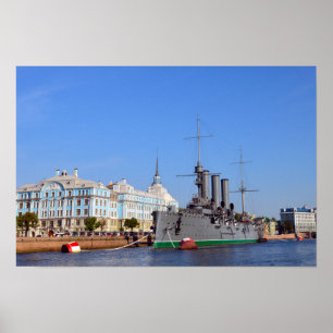 Russian Cruiser Ship Aurora Poster